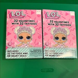 NIB 2-32pc lol surprise valentines with tattoos and seals